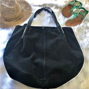 Zara Basic Black Suede Bag